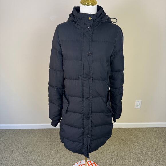 J Crew Long Puffer Hooded Full ZIP Coat Jacket US Women's M - Picture 2 of 10